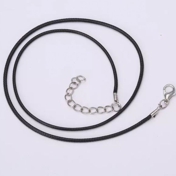 Jewelry 15mm Black Leather Cord Rope Lobster Clasp Necklace Chain One